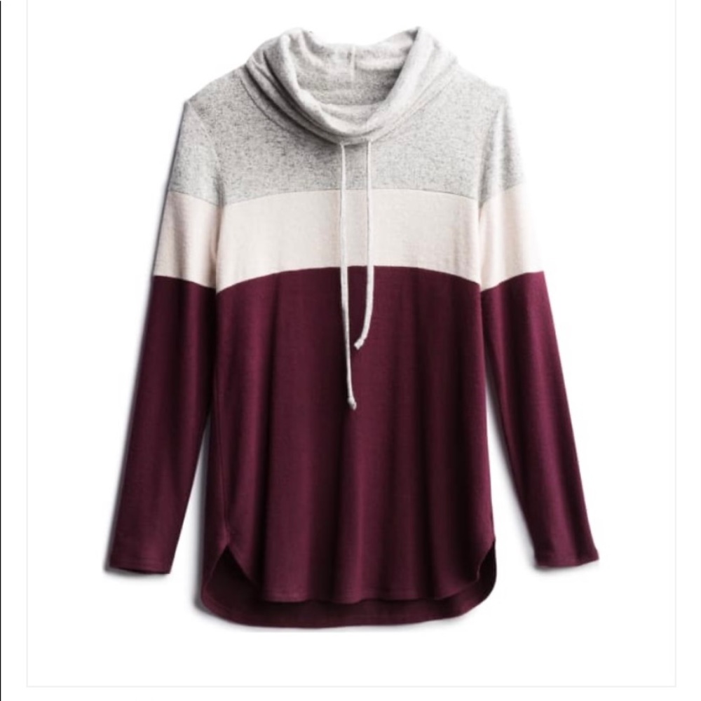 Cowl neck brushed knit top